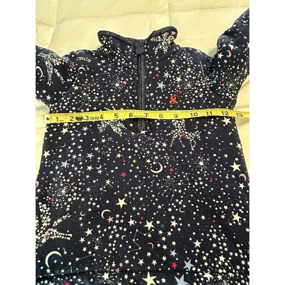Joules Girl’s Blue Zip Pullover Fleece Sweatshirt Size 4